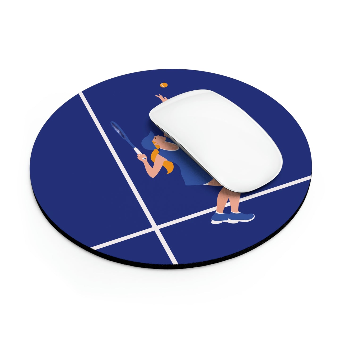 Tennis Player Blue Art Sports Team Ergonomic Non-slip Creative Design Mouse Pad