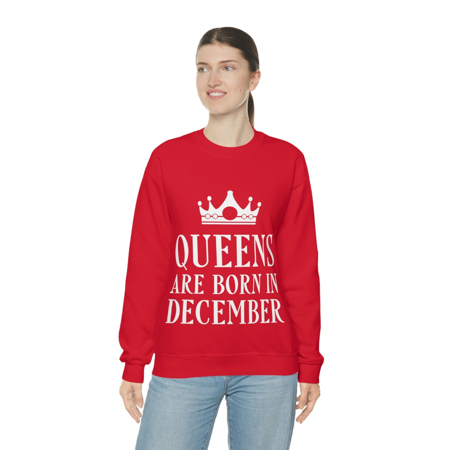 Queens Are Born in December Unisex Heavy Blend™ Crewneck Sweatshirt