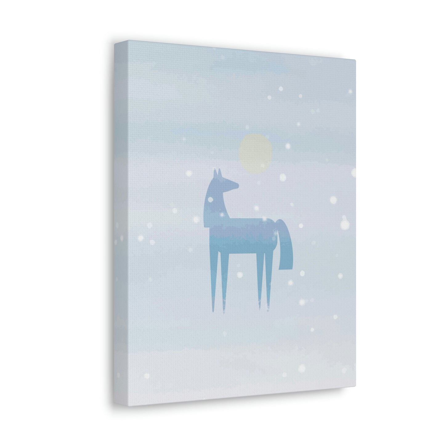 Horse Under the Snow Winter Landscape Art Aesthetic Classic Art Canvas Gallery Wraps