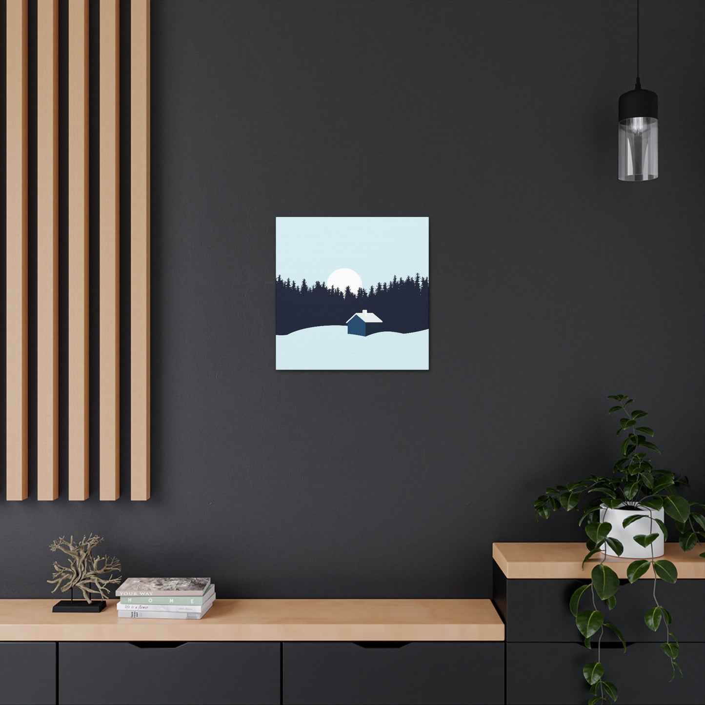 Frosty Morning Forest Minimal Aesthetic Classic Art Canvas Gallery Wraps