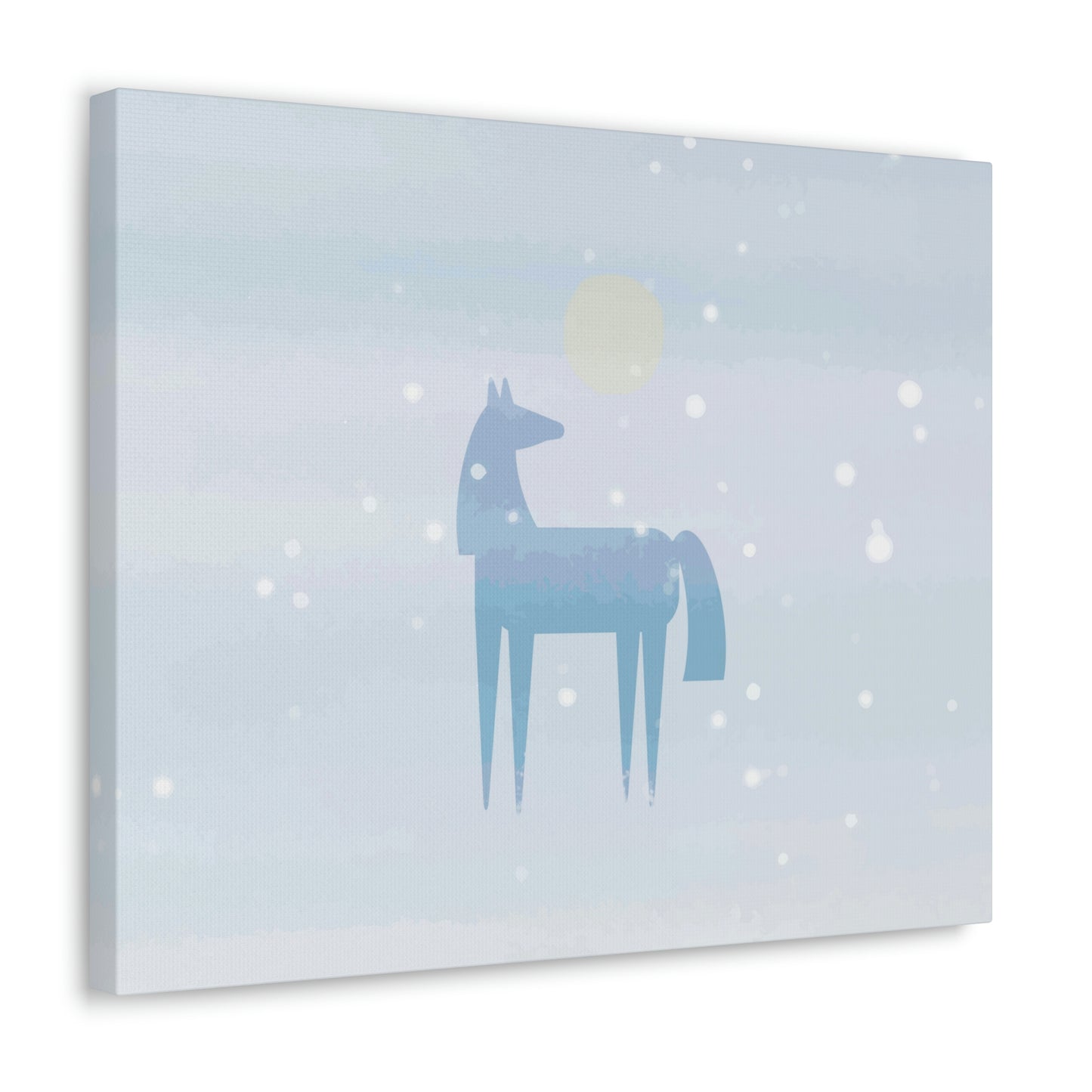 Horse Under the Snow Winter Landscape Art Aesthetic Classic Art Canvas Gallery Wraps