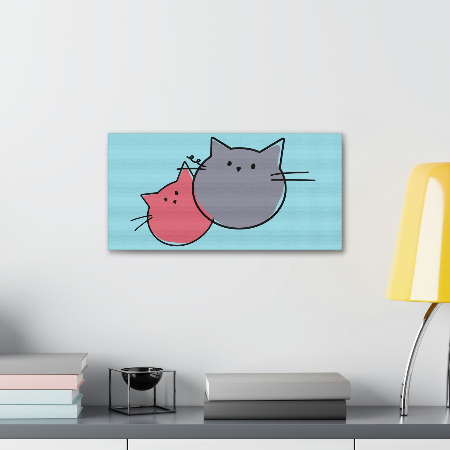 Funny Cartoon Cats Anime Meme Kawaii  Aesthetic Classic Art Canvas Gallery Wraps