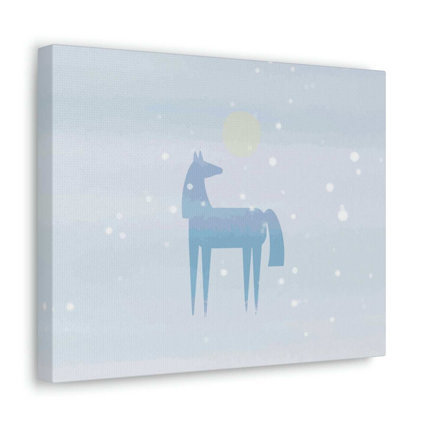 Horse Under the Snow Winter Landscape Art Aesthetic Classic Art Canvas Gallery Wraps