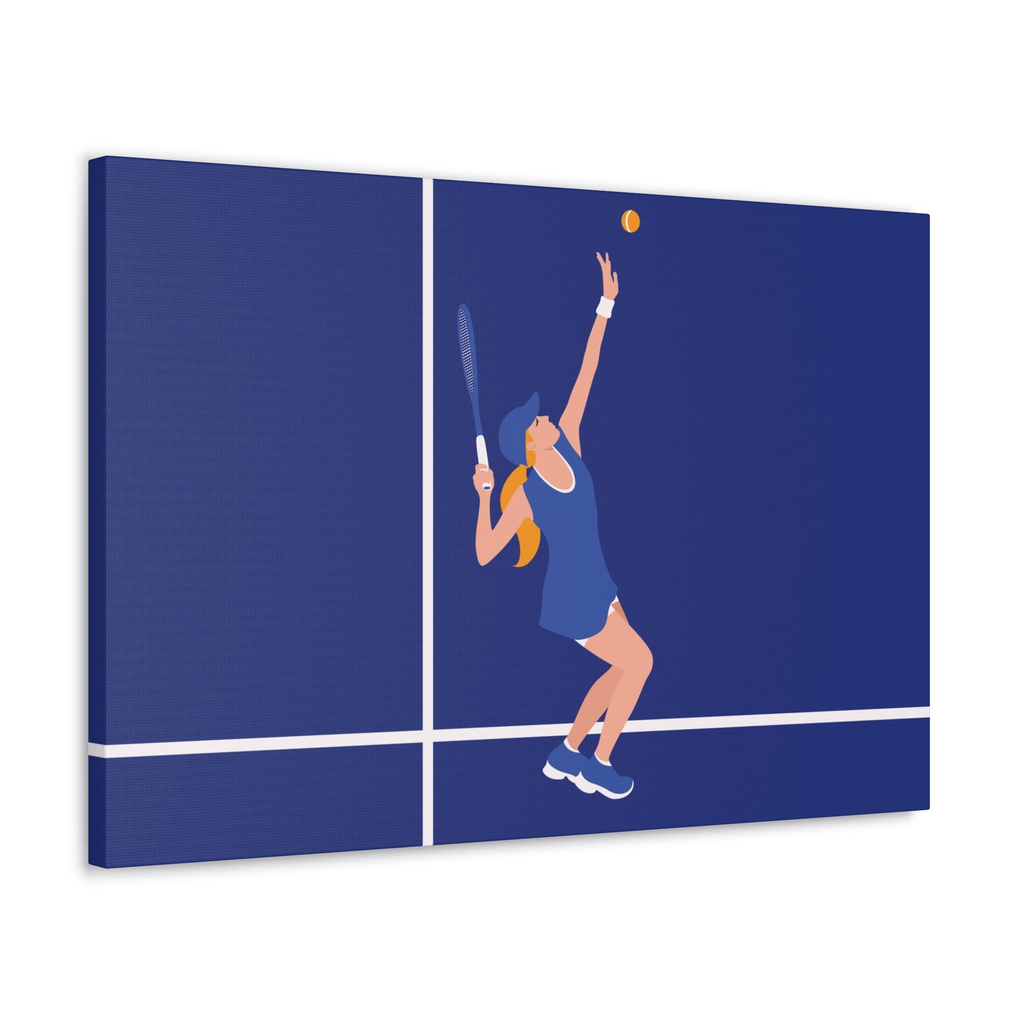 Tennis Player Blue Art Sports Team Classic Art Canvas Gallery Wraps