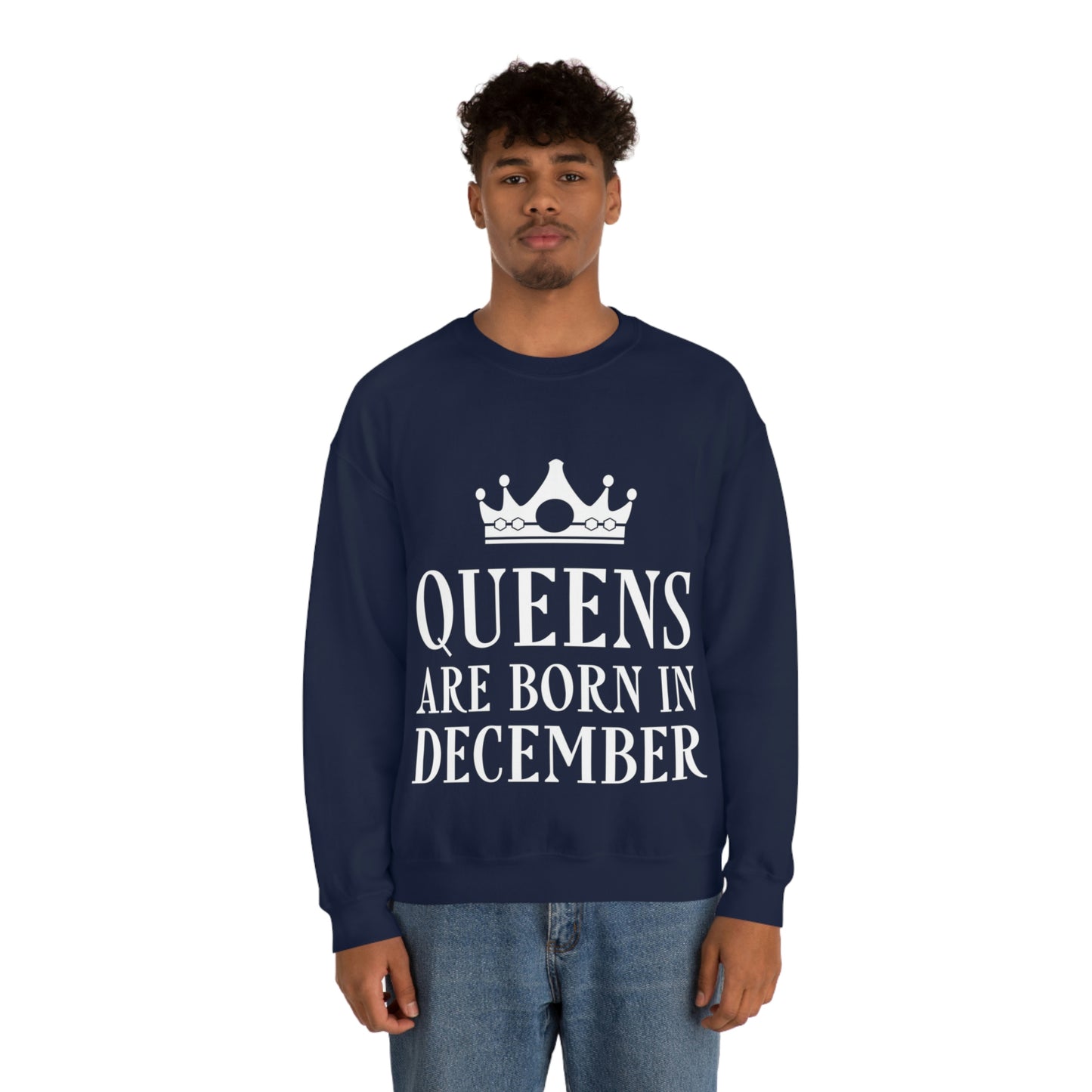 Queens Are Born in December Unisex Heavy Blend™ Crewneck Sweatshirt