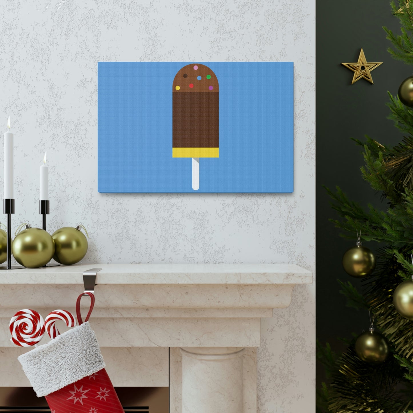 Ice Cream Lover Minimal Abstract Aesthetic Classic Art Canvas Gallery Wraps