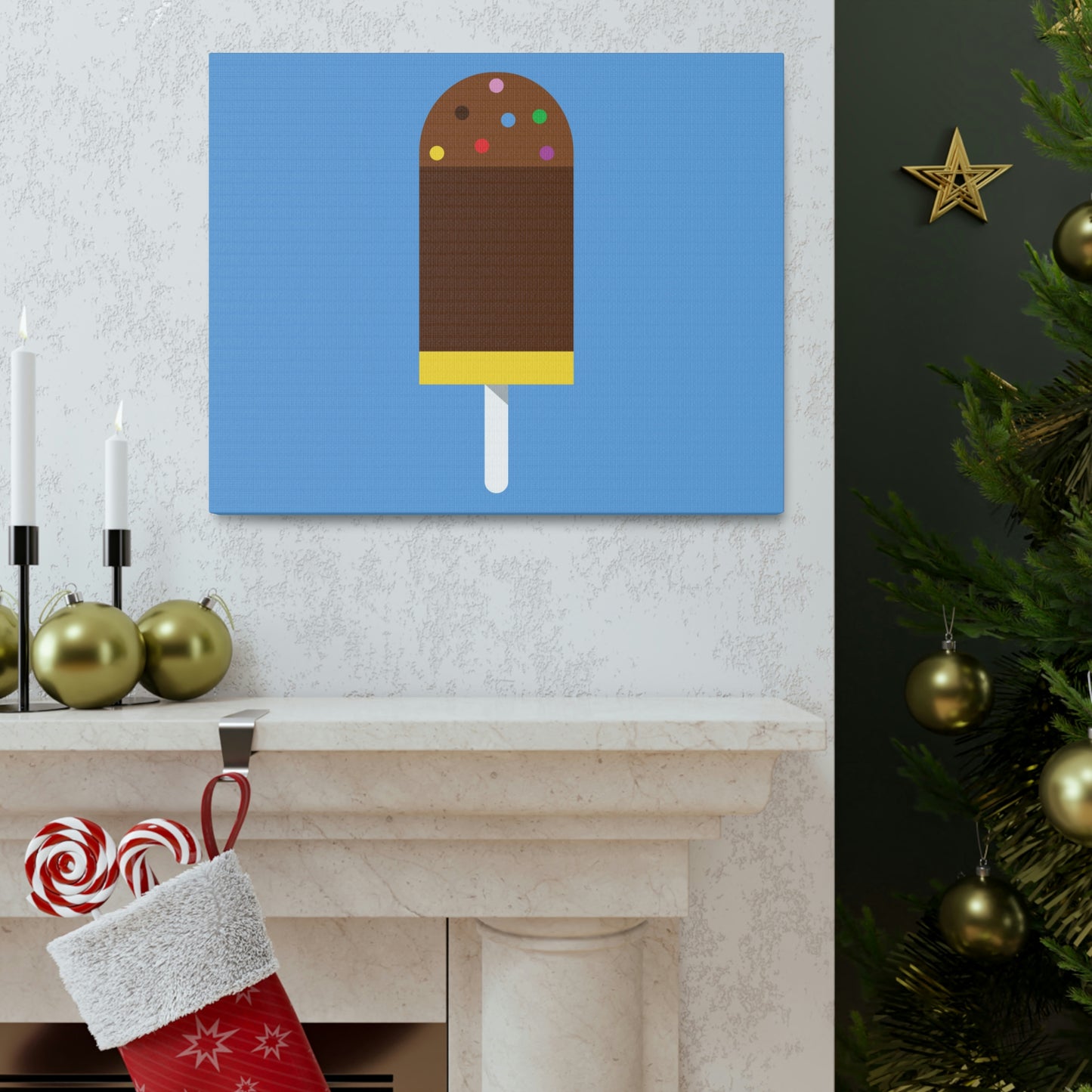 Ice Cream Lover Minimal Abstract Aesthetic Classic Art Canvas Gallery Wraps