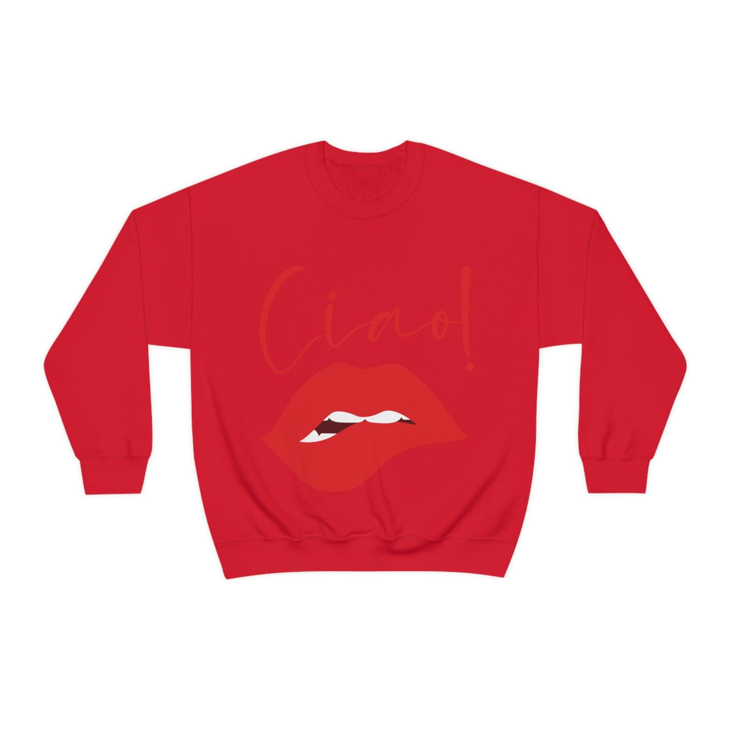 Ciao Hello Goodbye Red Lips Lipstick Unisex Heavy Blend™ Crewneck Sweatshirt