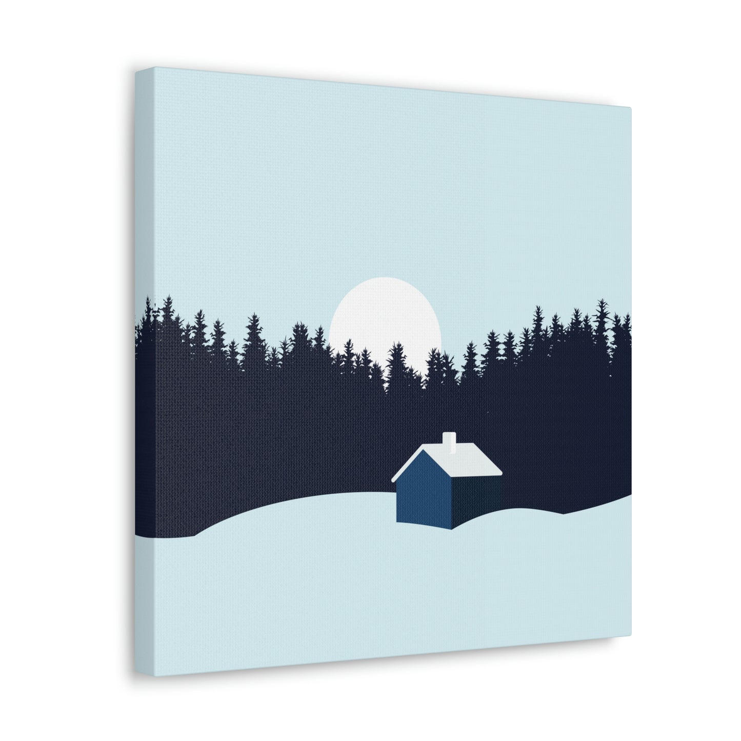 Frosty Morning Forest Minimal Aesthetic Classic Art Canvas Gallery Wraps