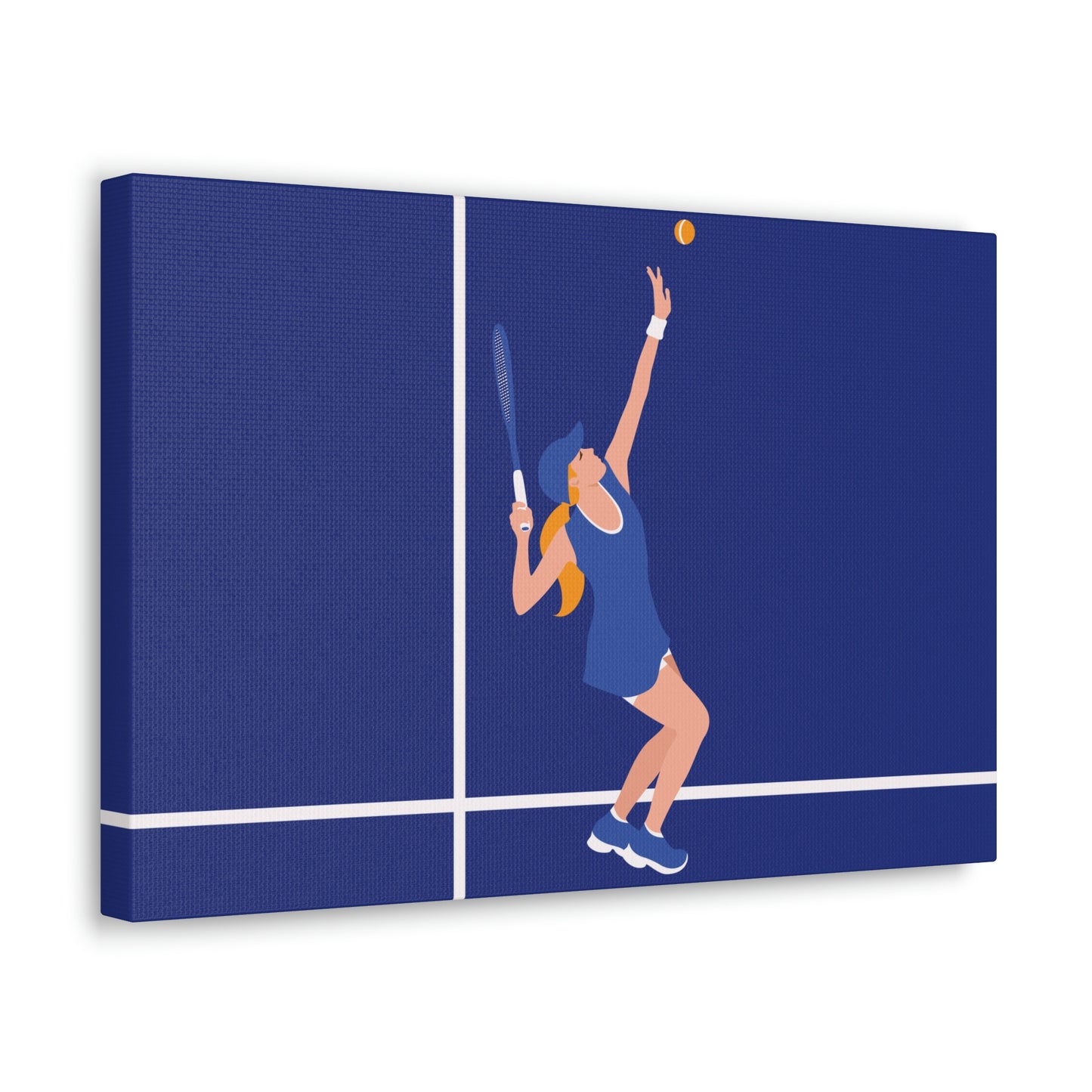 Tennis Player Blue Art Sports Team Classic Art Canvas Gallery Wraps