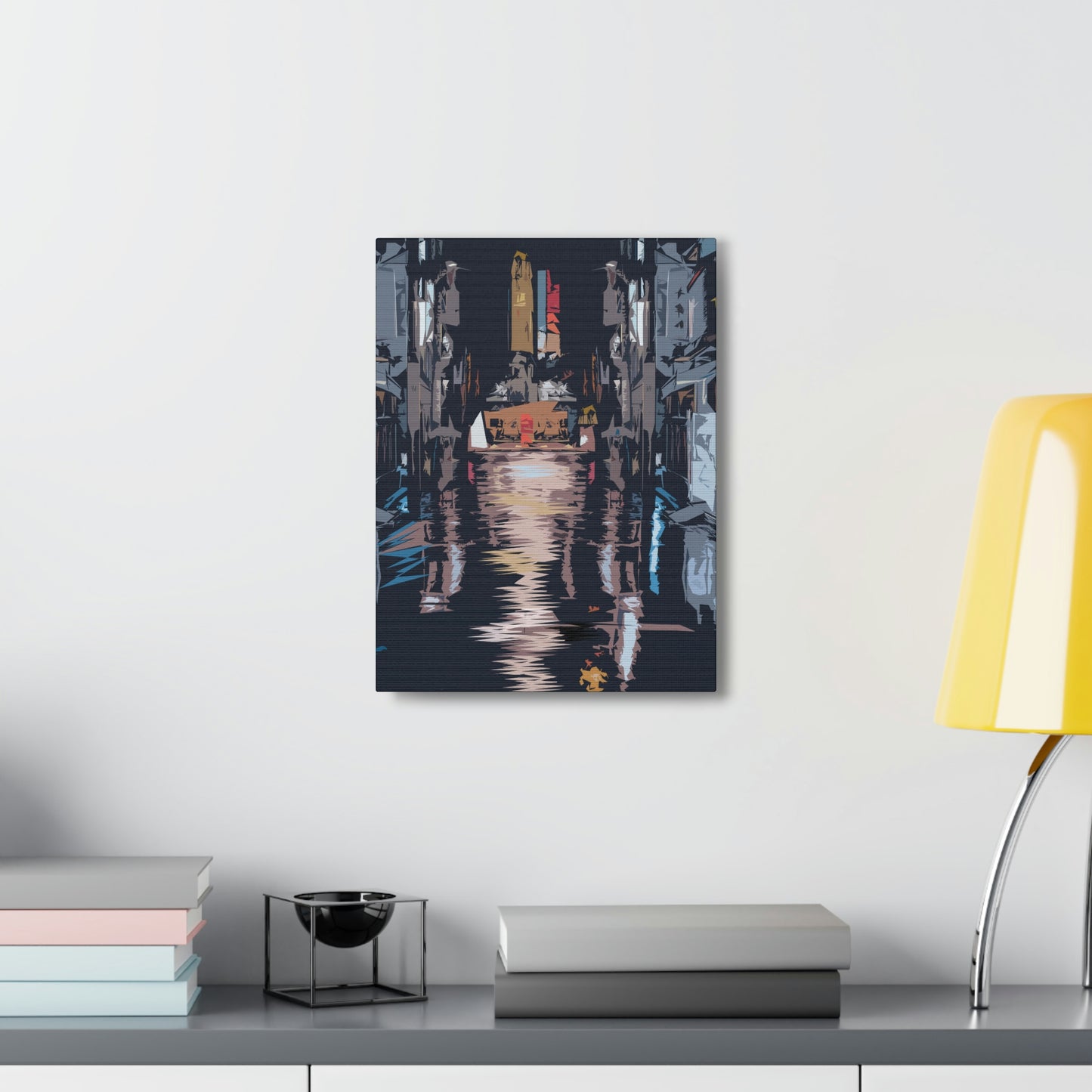 City Night Modern Abstract Classic Art Canvas Gallery Wraps