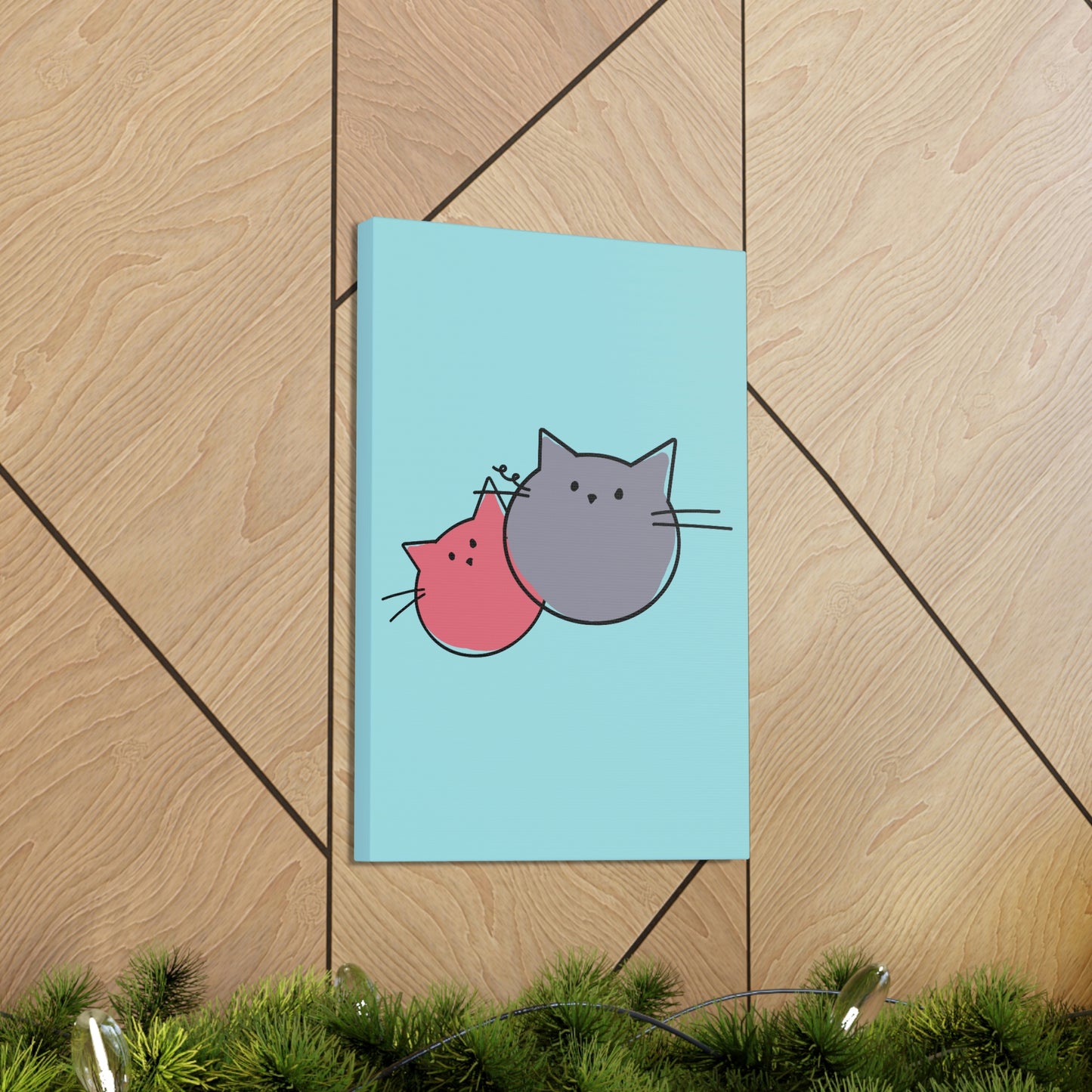 Funny Cartoon Cats Anime Meme Kawaii  Aesthetic Classic Art Canvas Gallery Wraps