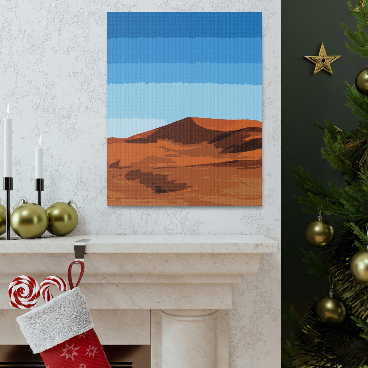 Landscape Desert Orange Sand Abstract Nature Modern Aesthetics Aesthetic Classic Art Canvas Gallery Wraps