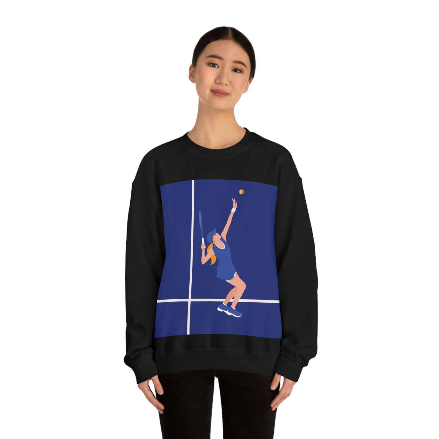 Tennis Player Blue Art Sports Team Unisex Heavy Blend™ Crewneck Sweatshirt