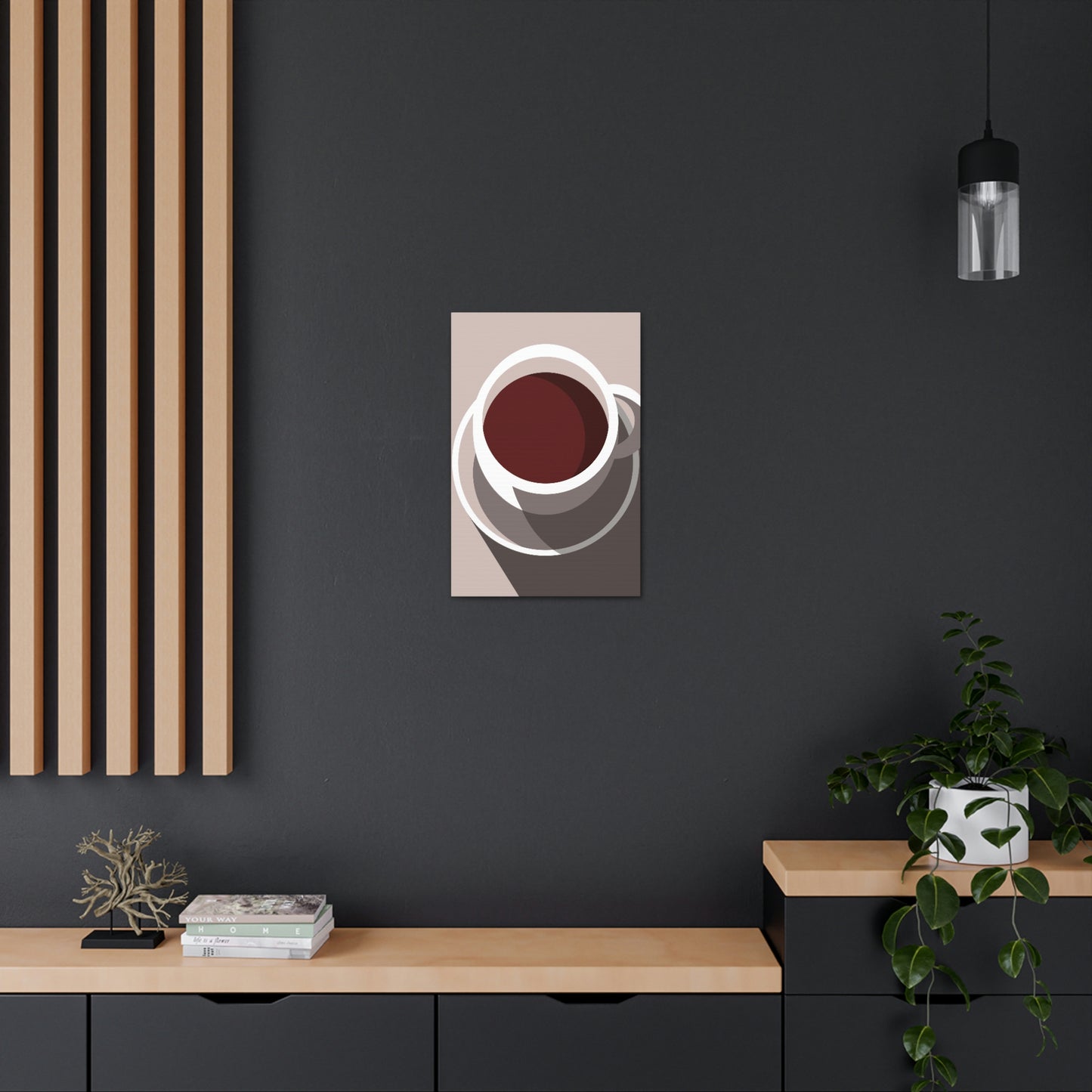 Cup Of Coffee Minimal Art Aesthetic Beige Aesthetic Classic Art Canvas Gallery Wraps