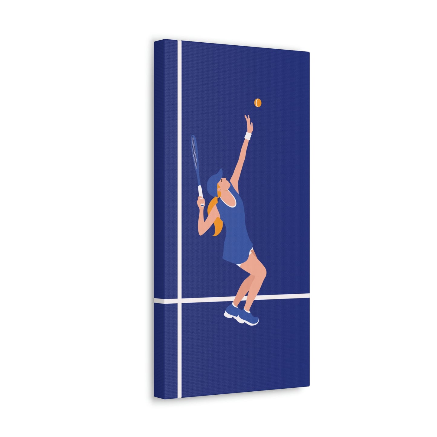 Tennis Player Blue Art Sports Team Classic Art Canvas Gallery Wraps