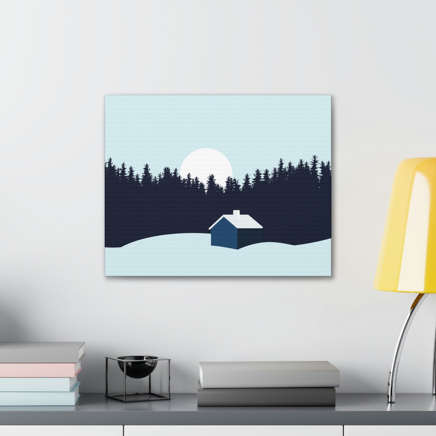 Frosty Morning Forest Minimal Aesthetic Classic Art Canvas Gallery Wraps