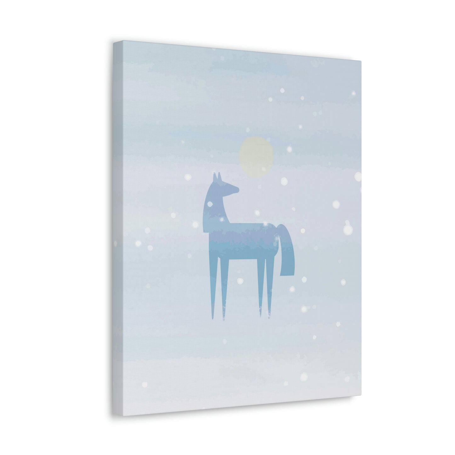 Horse Under the Snow Winter Landscape Art Aesthetic Classic Art Canvas Gallery Wraps