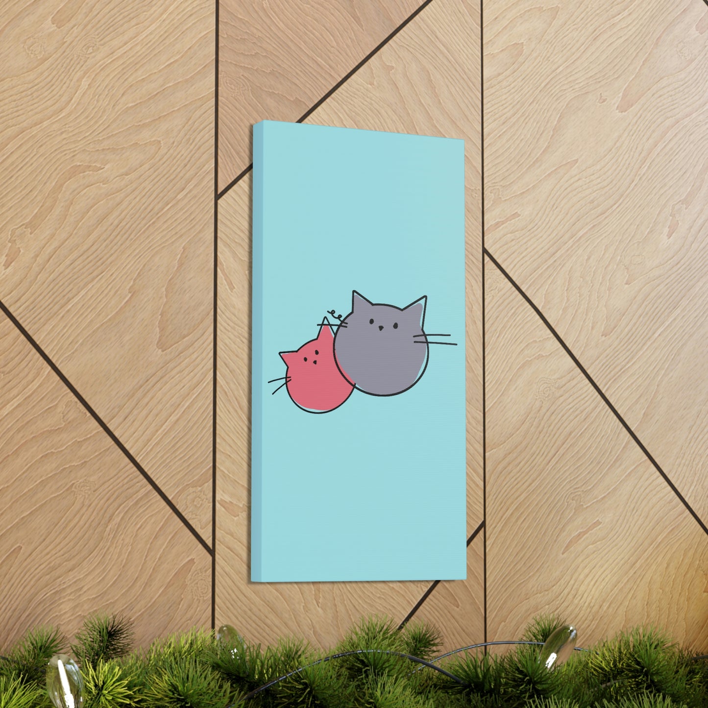 Funny Cartoon Cats Anime Meme Kawaii  Aesthetic Classic Art Canvas Gallery Wraps