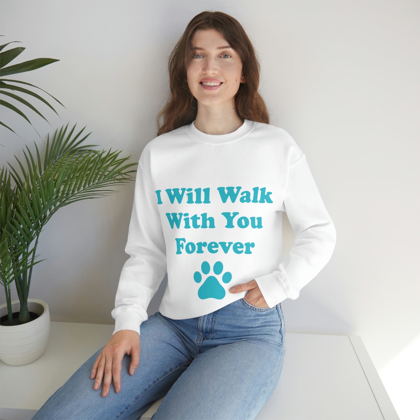 I Will Walk With You Forever Cat Lover Unisex Heavy Blend™ Crewneck Sweatshirt