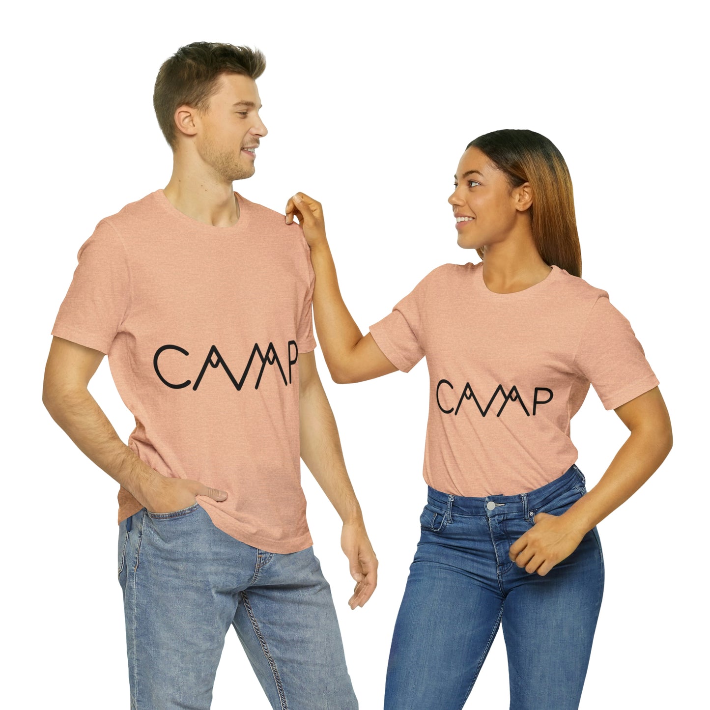 Camping Typography Minimal Art Unisex Jersey Short Sleeve T-Shirt