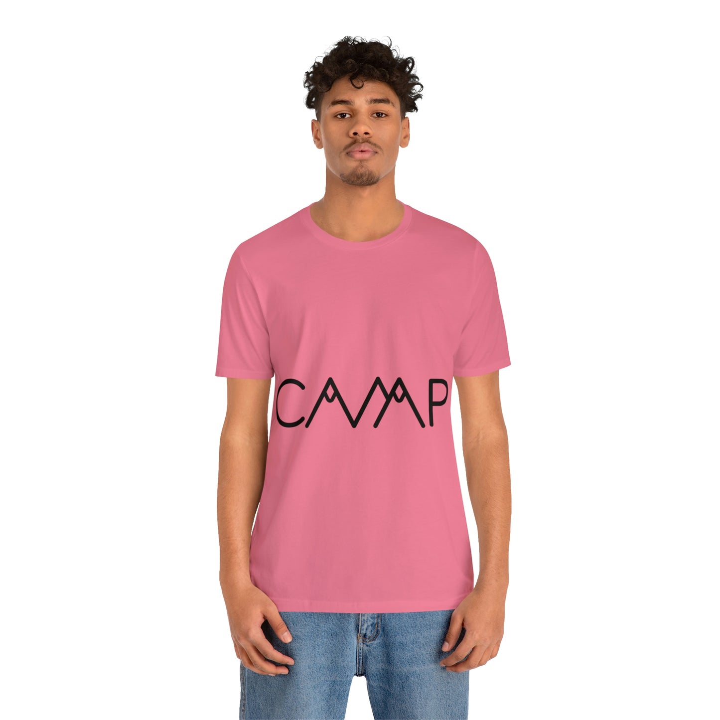 Camping Typography Minimal Art Unisex Jersey Short Sleeve T-Shirt