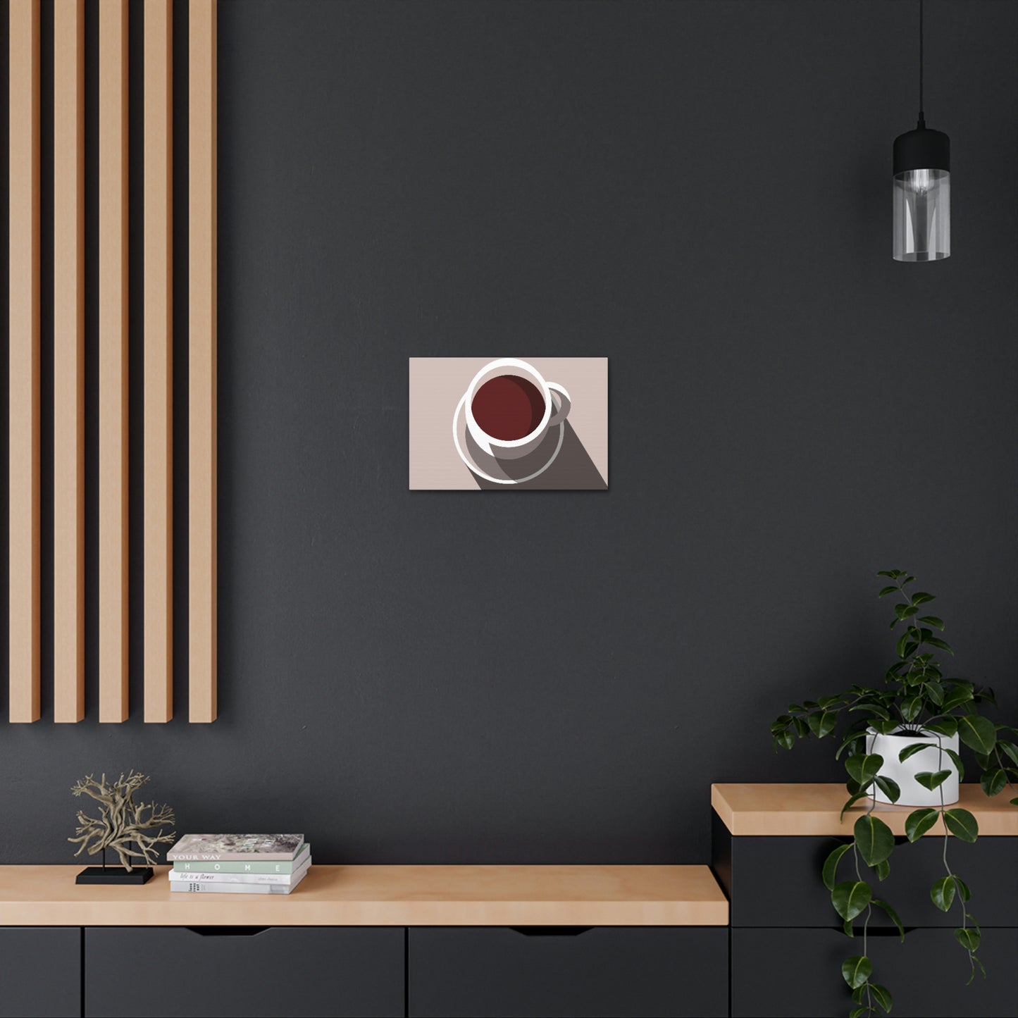 Cup Of Coffee Minimal Art Aesthetic Beige Aesthetic Classic Art Canvas Gallery Wraps