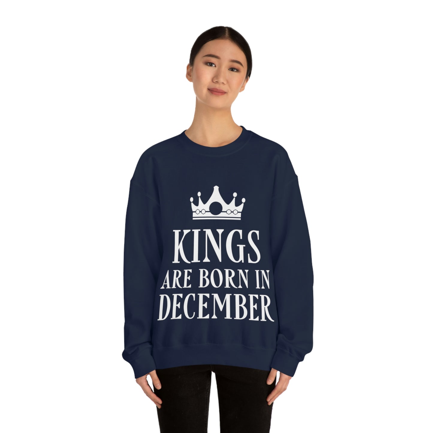 Kings Are Born in December Happy Birthday Unisex Heavy Blend™ Crewneck Sweatshirt