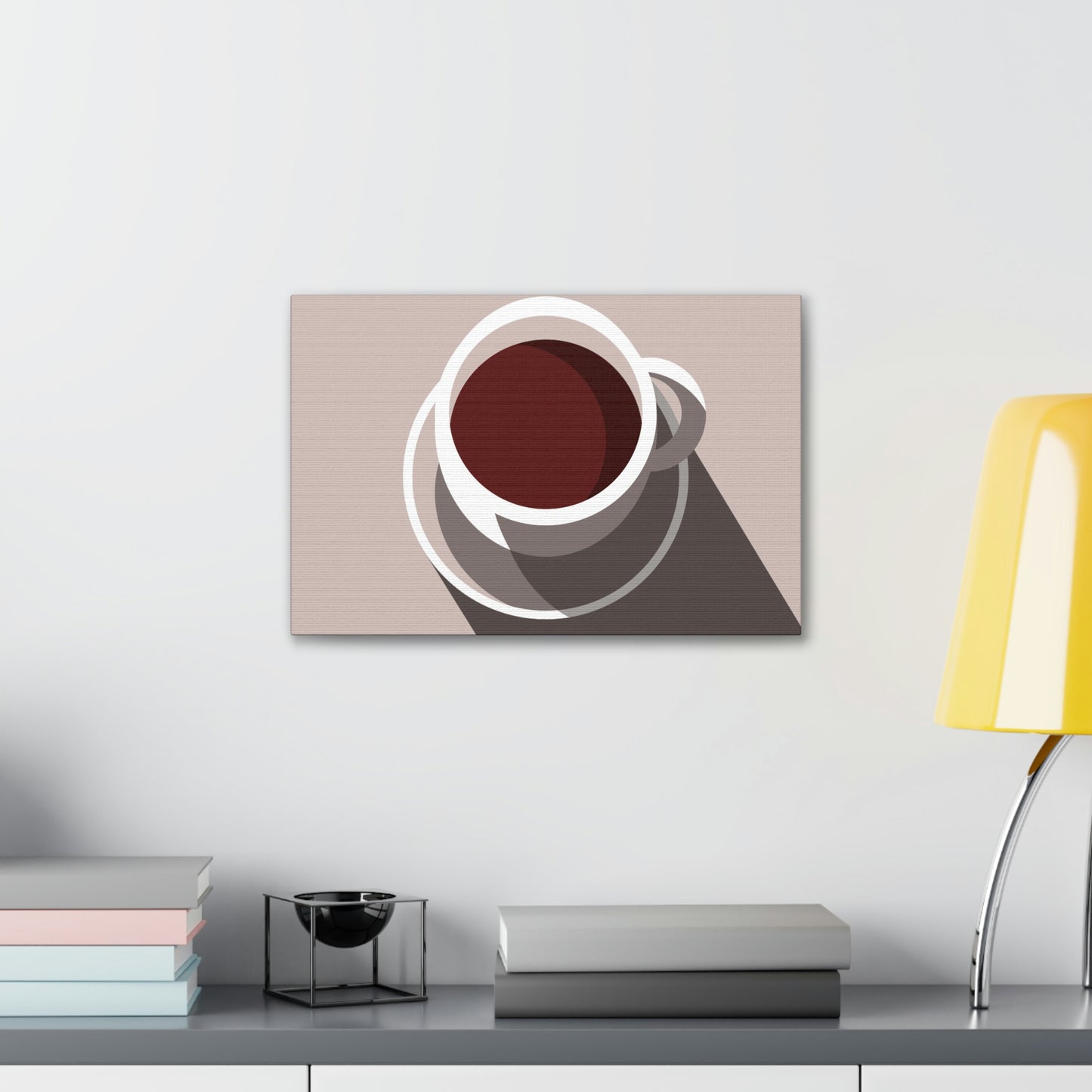 Cup Of Coffee Minimal Art Aesthetic Beige Aesthetic Classic Art Canvas Gallery Wraps