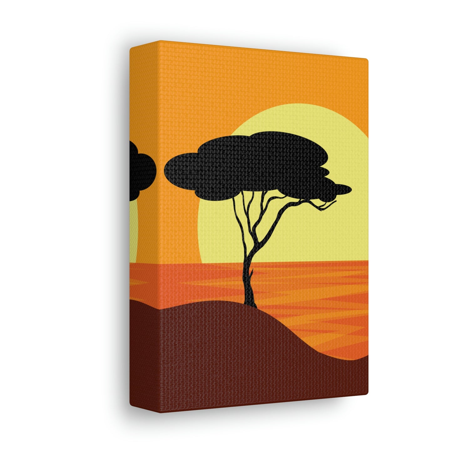 Africa Savanna Sunset Minimal Landscape View Aesthetic Classic Art Canvas Gallery Wraps