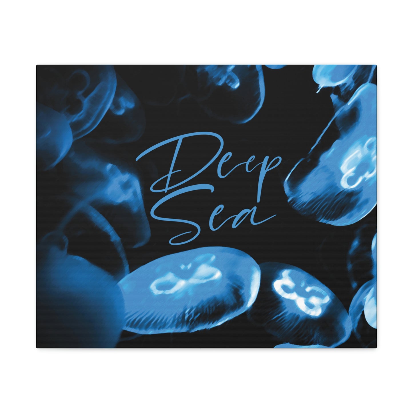 Deep Sea Jellyfish Silhouette Eco Friendly Life Sign Aesthetic Classic Art Canvas Gallery Wraps