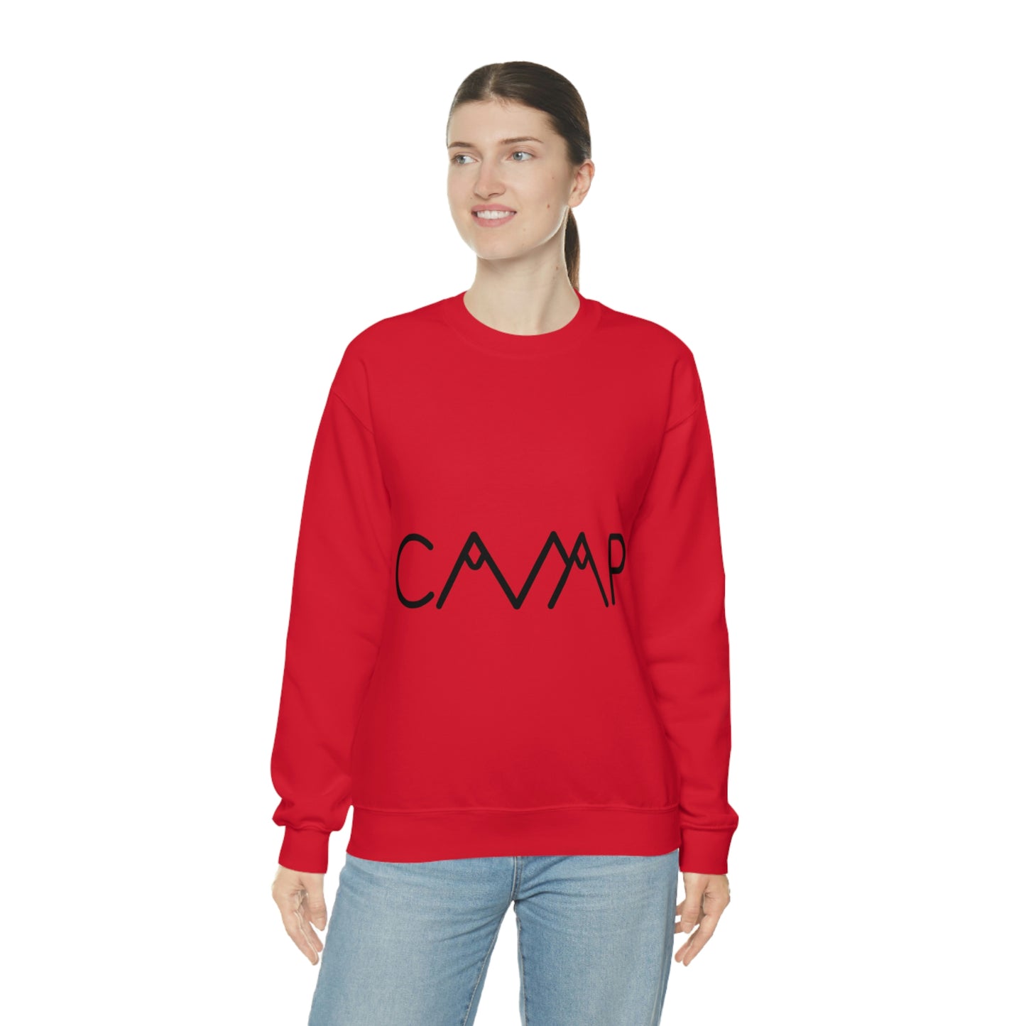 Camping Typography Minimal Art Unisex Heavy Blend™ Crewneck Sweatshirt