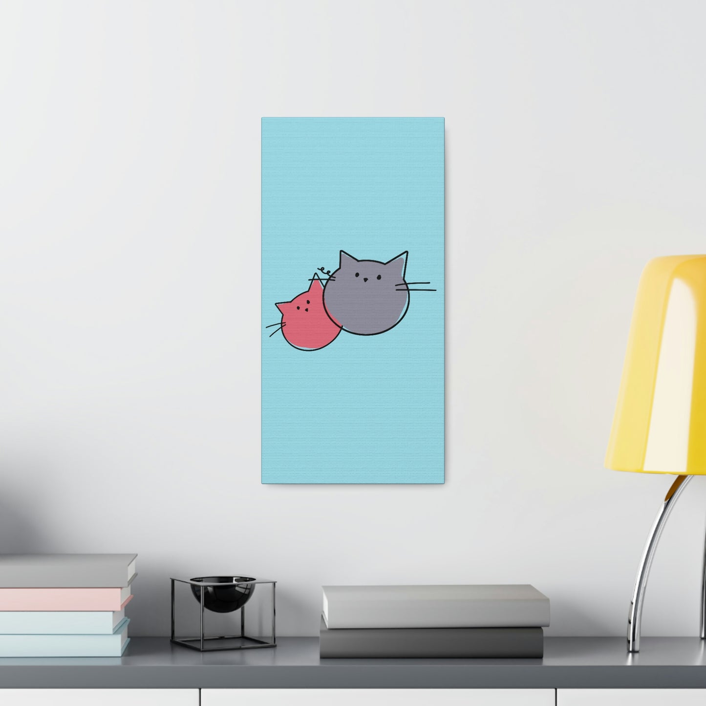 Funny Cartoon Cats Anime Meme Kawaii  Aesthetic Classic Art Canvas Gallery Wraps