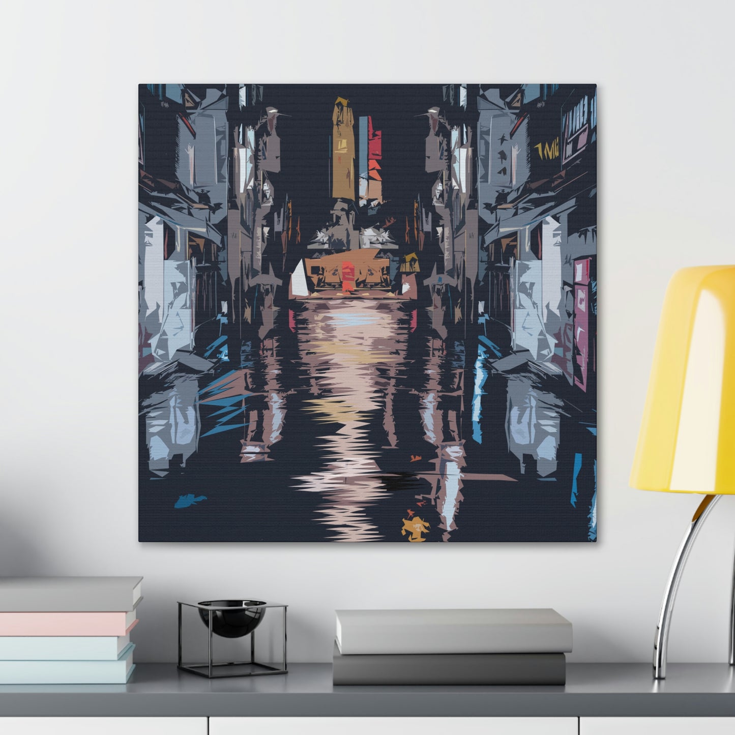 City Night Modern Abstract Classic Art Canvas Gallery Wraps