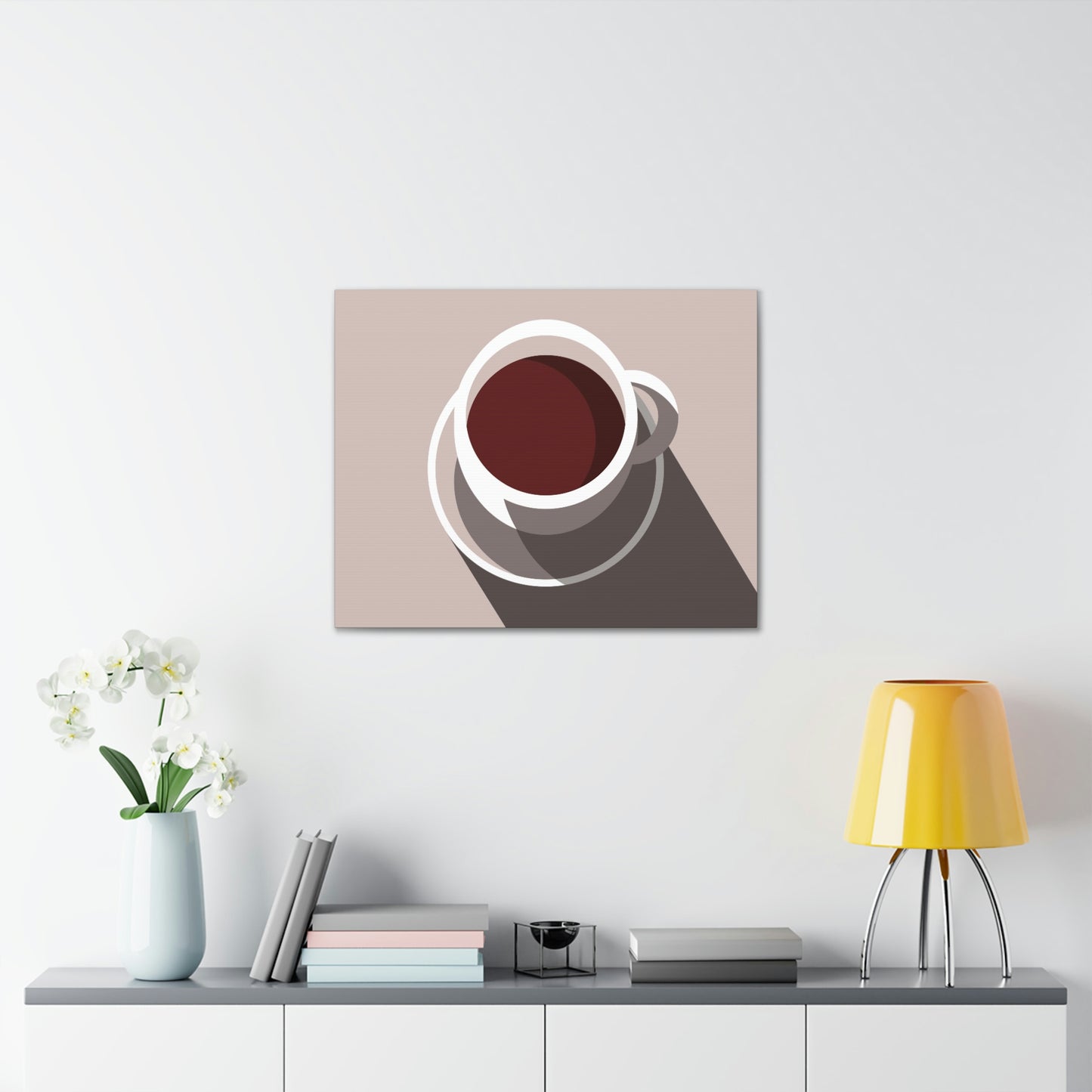 Cup Of Coffee Minimal Art Aesthetic Beige Aesthetic Classic Art Canvas Gallery Wraps