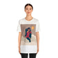 Women Angel Portrait Sitting On Clouds Cartoon Art Unisex Jersey Short Sleeve T-Shirt