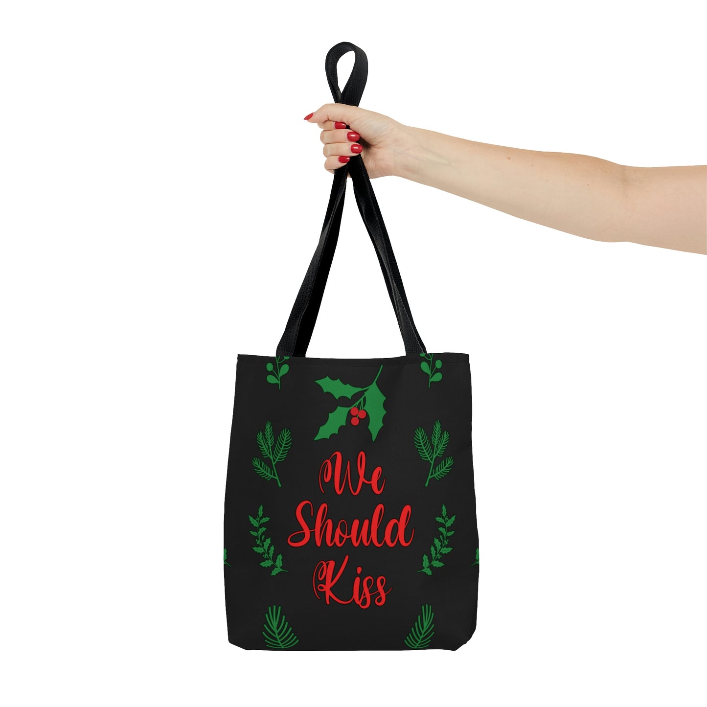 We Should Kiss Leaves Quotes AOP Tote Bag