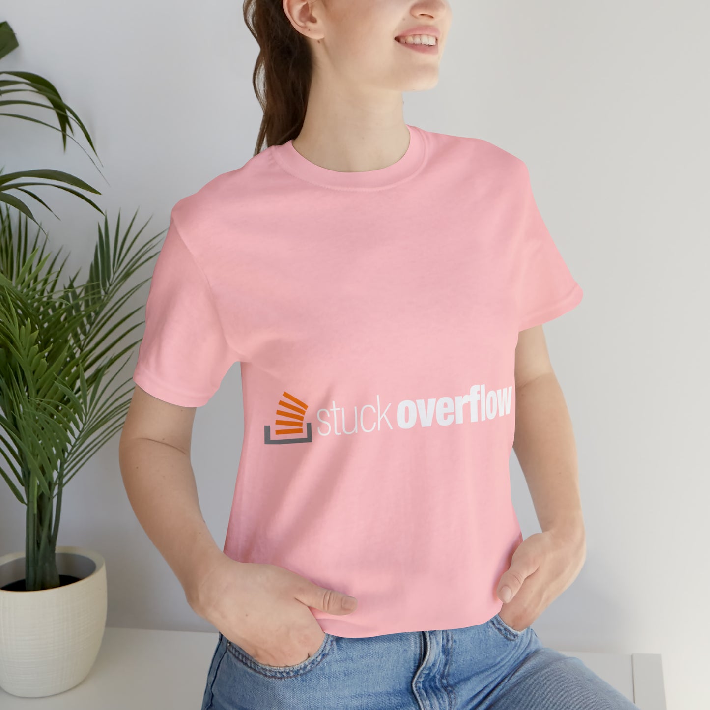 Stack Overflow Funny IT Developer Programming Nerdy Unisex Jersey Short Sleeve T-Shirt