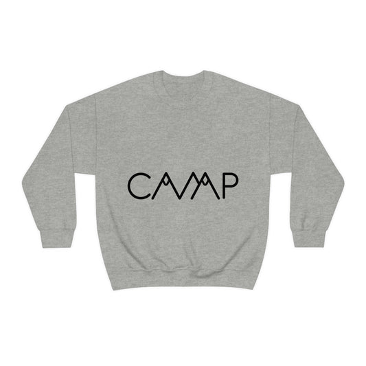 Camping Typography Minimal Art Unisex Heavy Blend™ Crewneck Sweatshirt