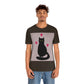 Black Cat with Heart Love Unisex Jersey Short Sleeve T-Shirt