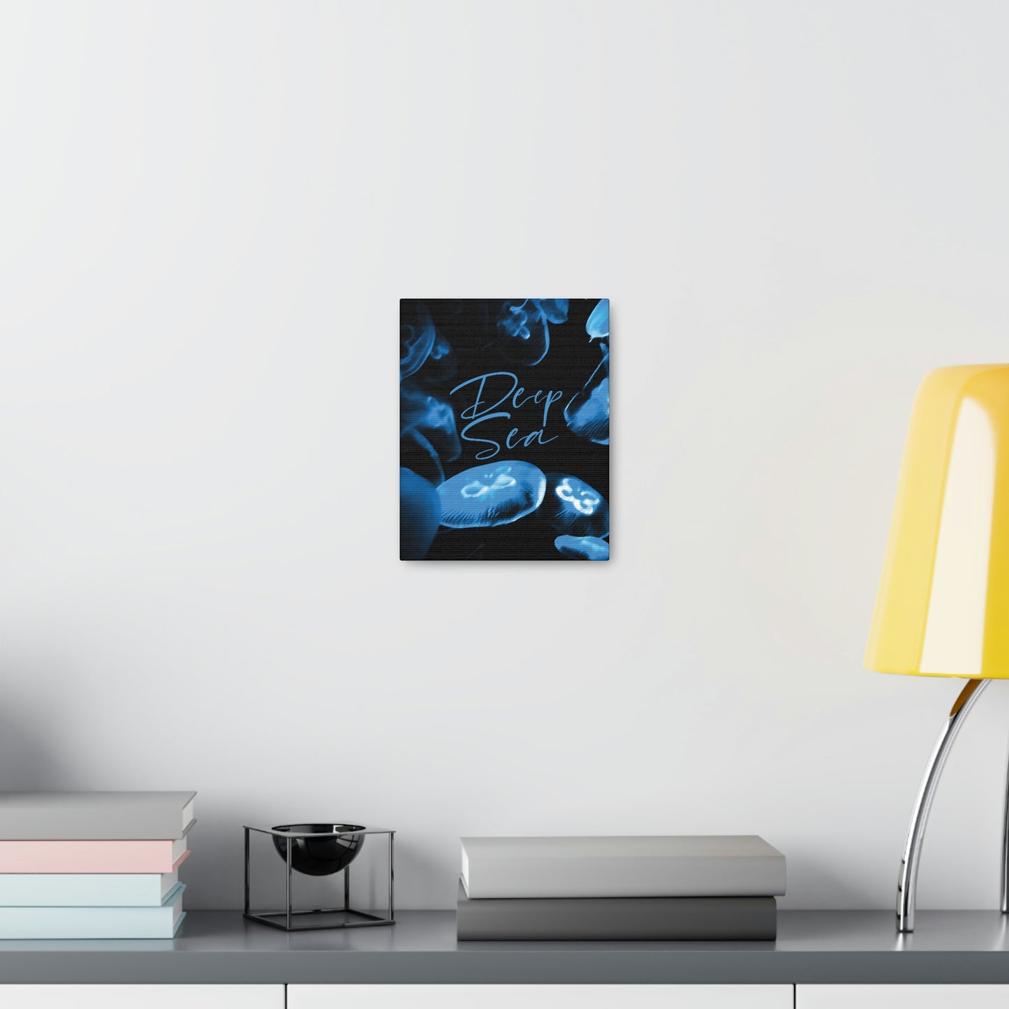 Deep Sea Jellyfish Silhouette Eco Friendly Life Sign Aesthetic Classic Art Canvas Gallery Wraps