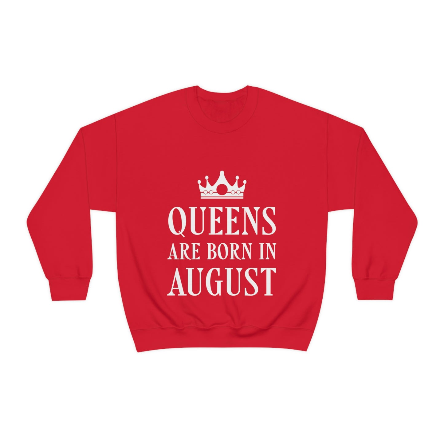 Queens Are Born in August Happy Birthday Unisex Heavy Blend™ Crewneck Sweatshirt