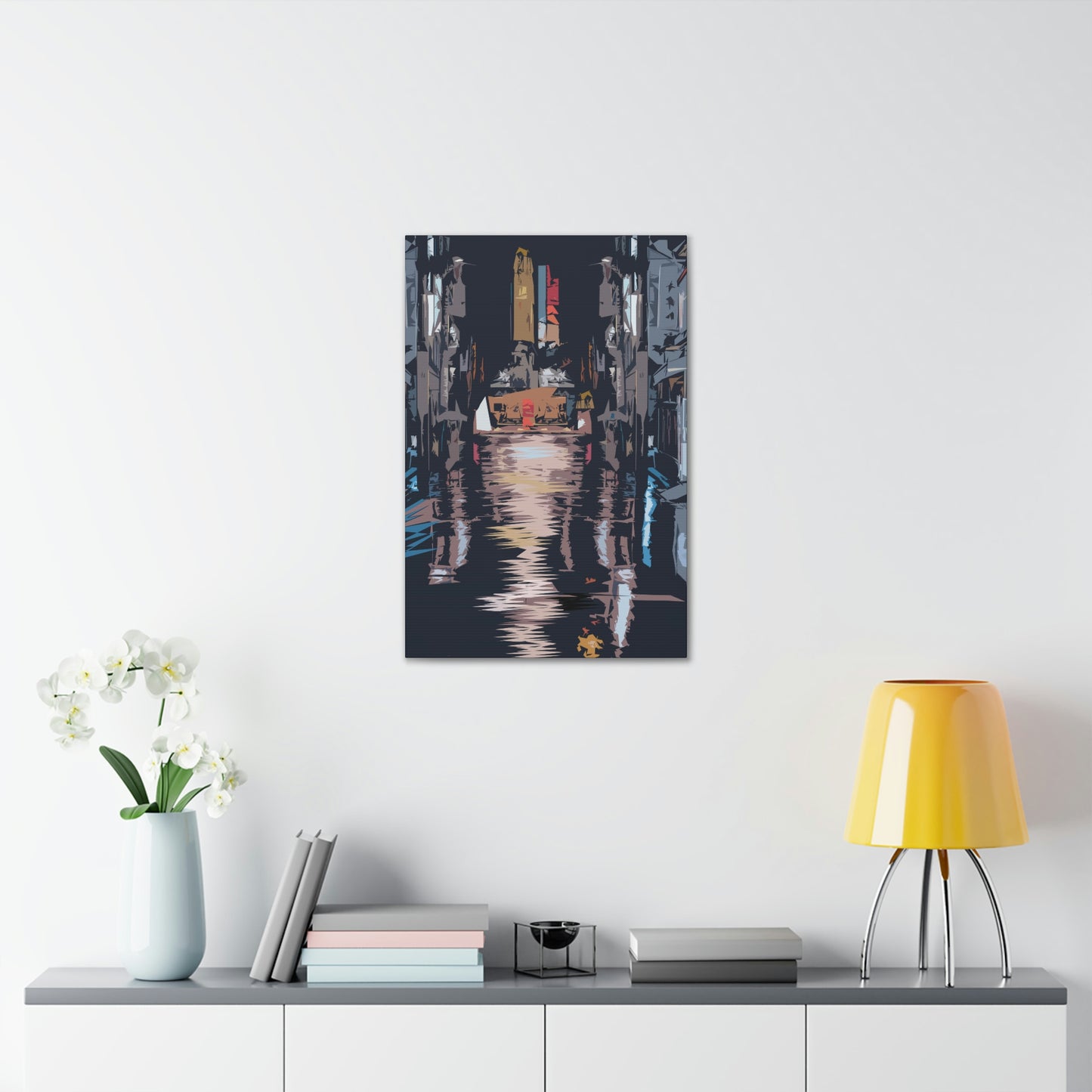 City Night Modern Abstract Classic Art Canvas Gallery Wraps