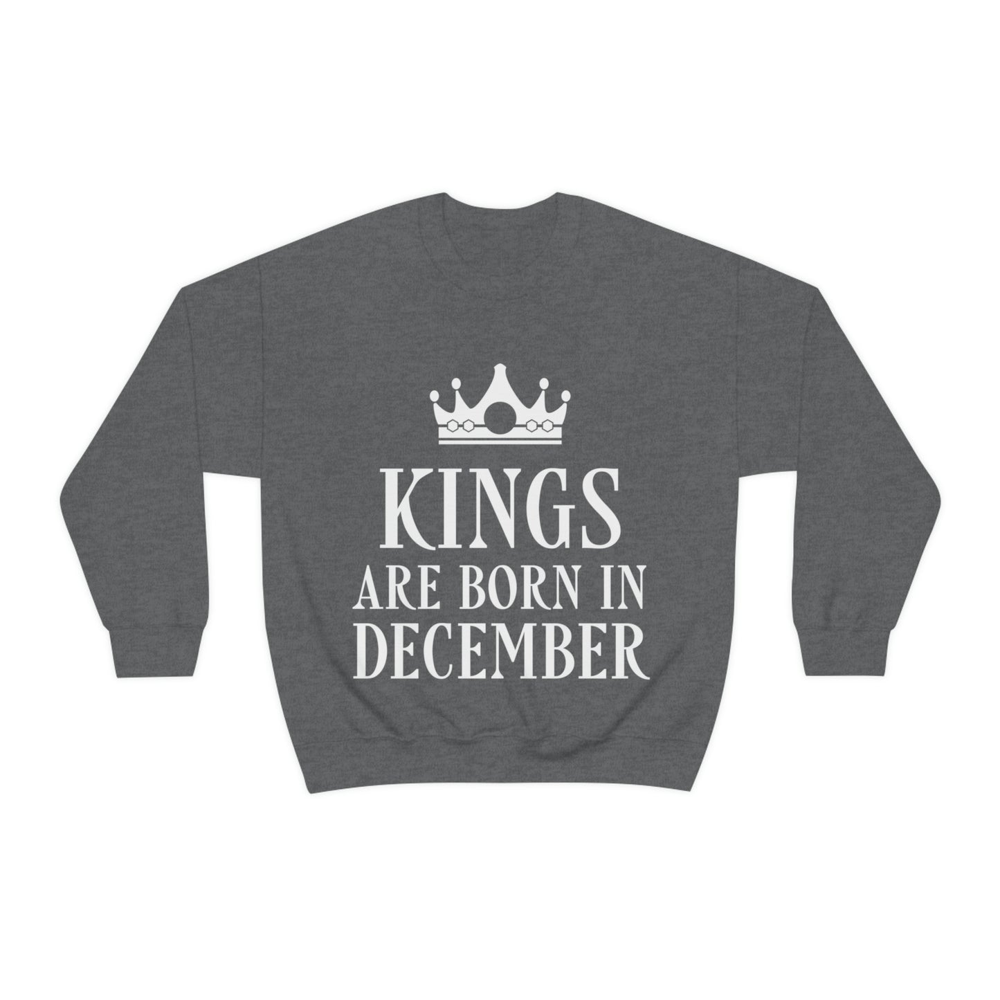 Kings Are Born in December Happy Birthday Unisex Heavy Blend™ Crewneck Sweatshirt