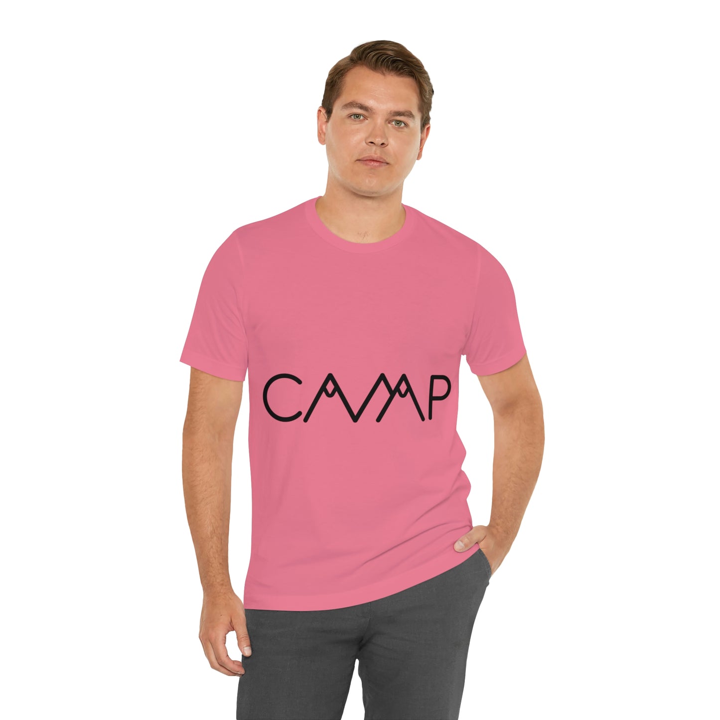 Camping Typography Minimal Art Unisex Jersey Short Sleeve T-Shirt