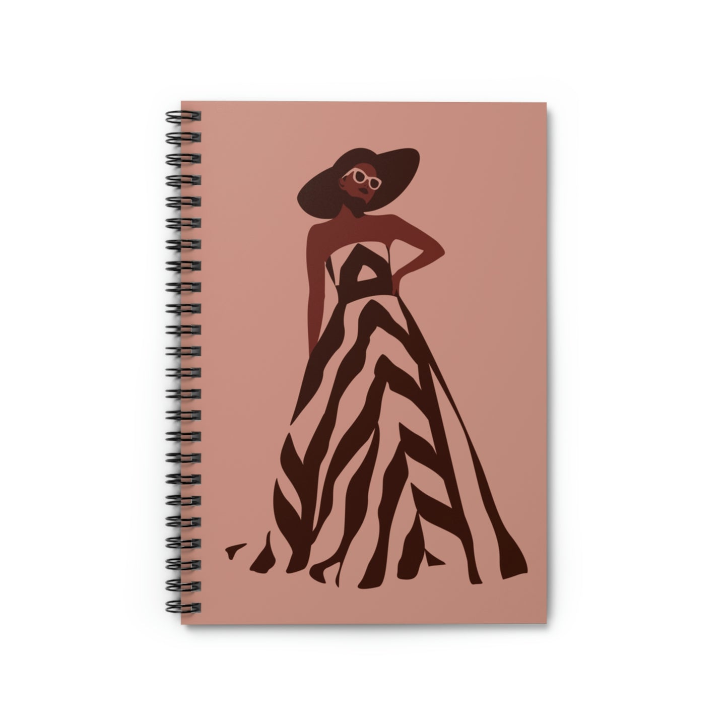 Retro Movies Woman in Dress Vintage Film Lover Spiral Notebook Ruled Line