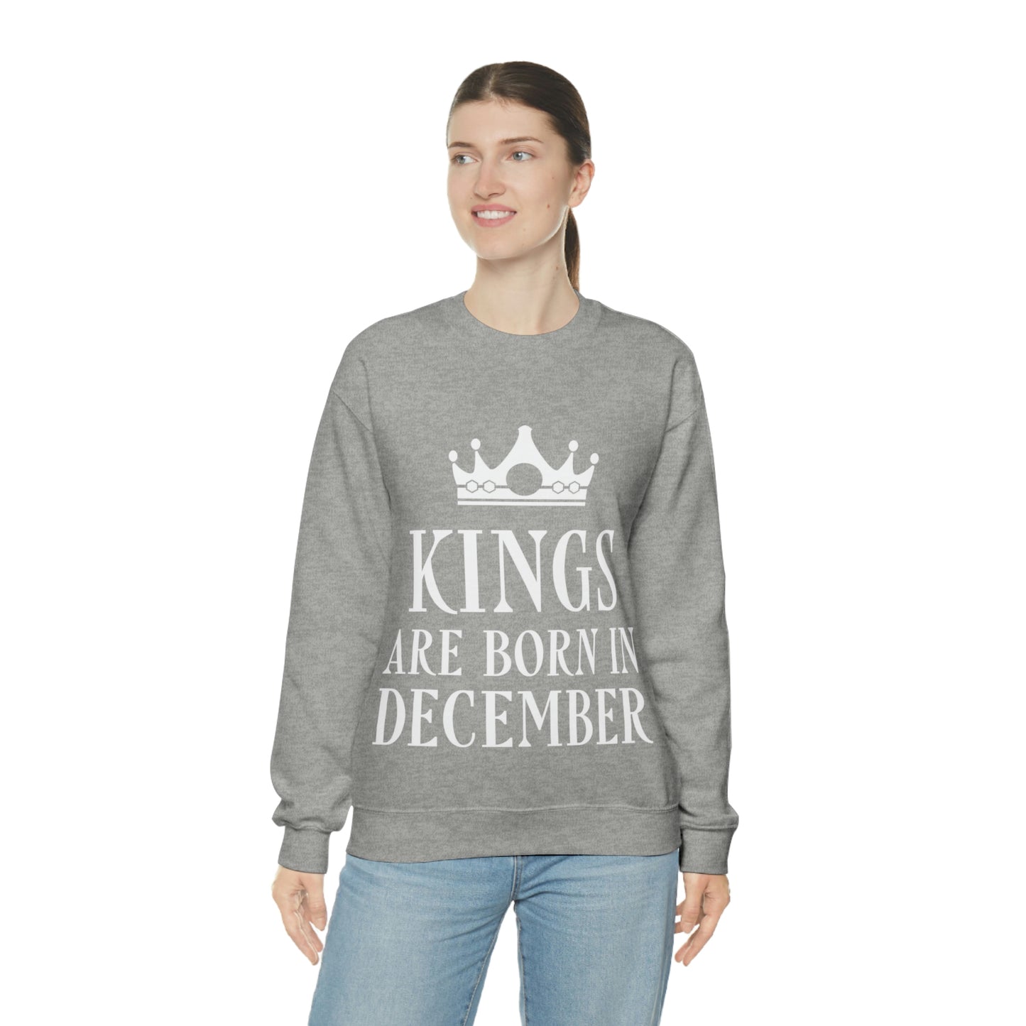 Kings Are Born in December Happy Birthday Unisex Heavy Blend™ Crewneck Sweatshirt