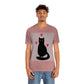 Black Cat with Heart Love Unisex Jersey Short Sleeve T-Shirt