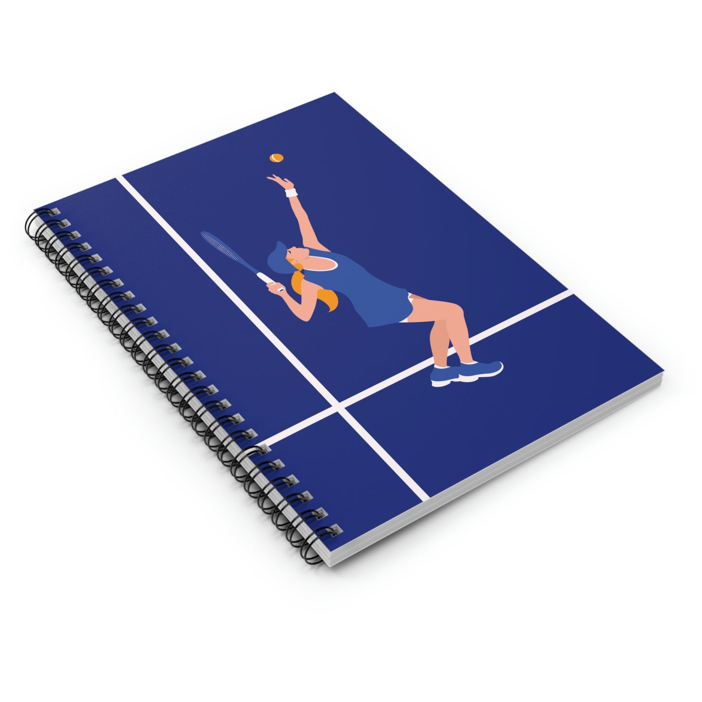 Tennis Player Blue Art Sports Team Spiral Notebook Ruled Line