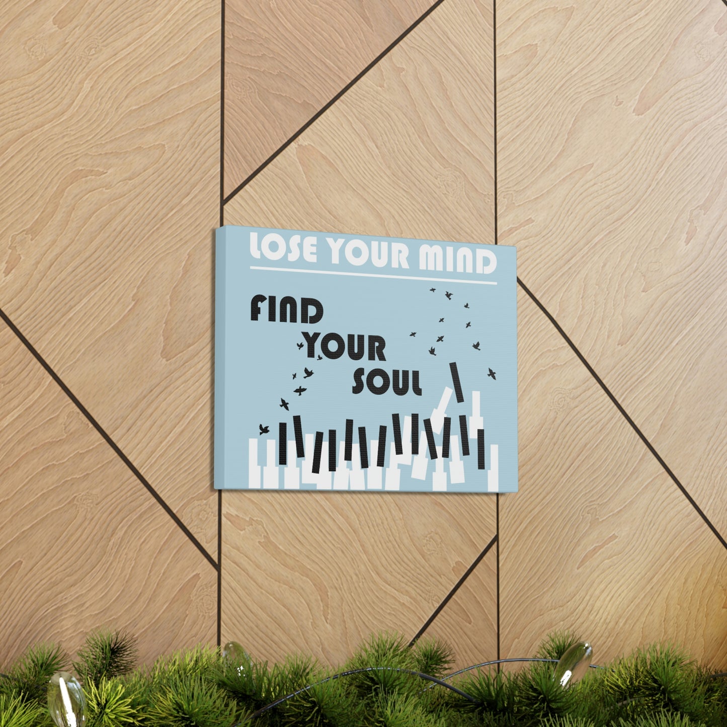 Lose Your Mind Find your Soul Flying birds Piano Keys Music Aesthetic Classic Art Canvas Gallery Wraps